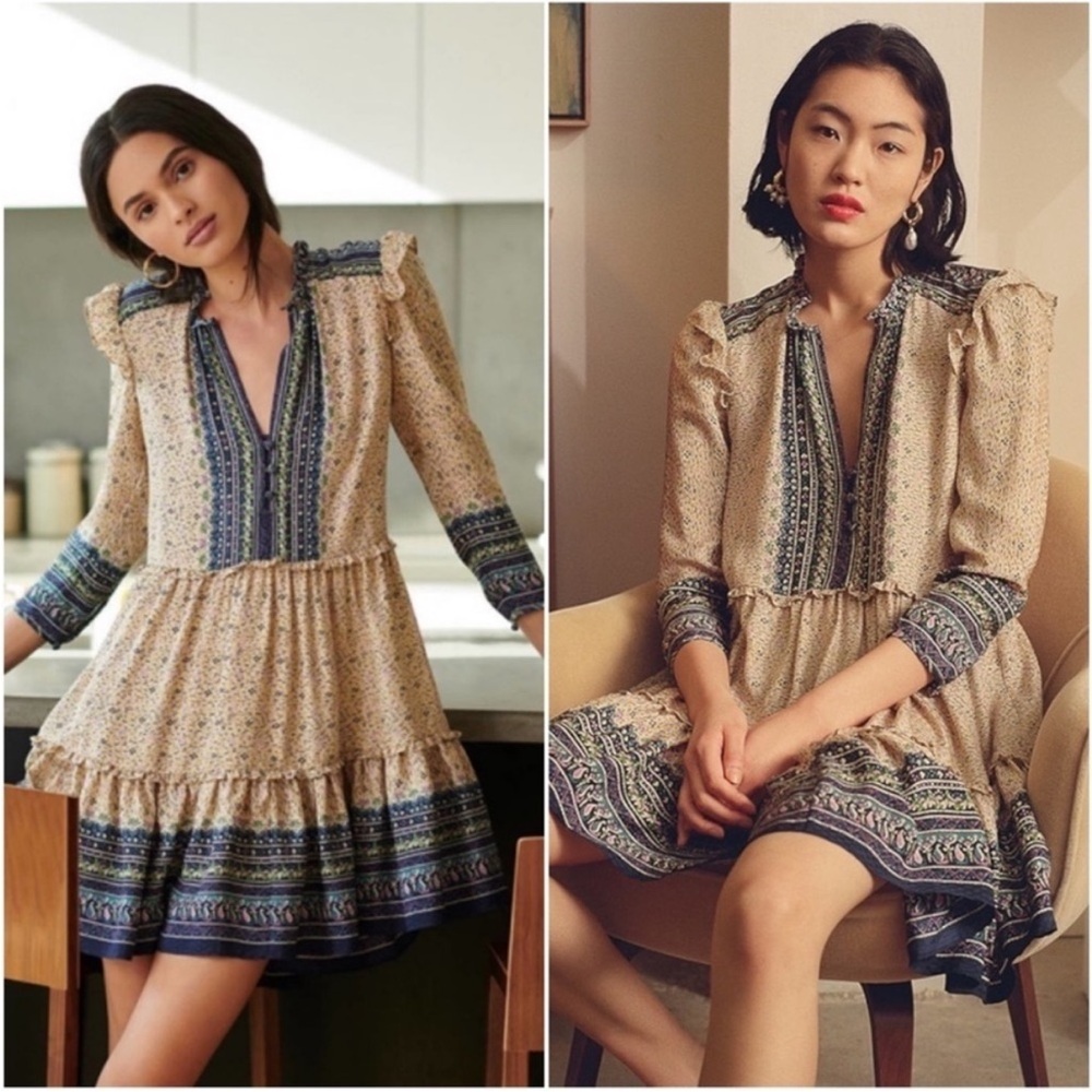 Veronica Beard Lumi Silk Mini Dress Size 8/medium 
)estimated)